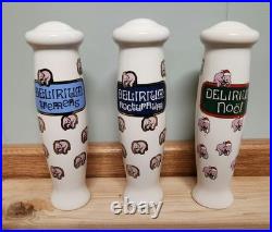 Lot Of 3 -Delirium Beer Noël, Tremens & Nocturnum- Beer Tap Handles Excellent