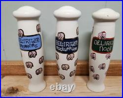 Lot Of 3 -Delirium Beer Noël, Tremens & Nocturnum- Beer Tap Handles Excellent