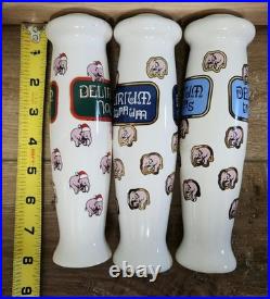 Lot Of 3 -Delirium Beer Noël, Tremens & Nocturnum- Beer Tap Handles Excellent