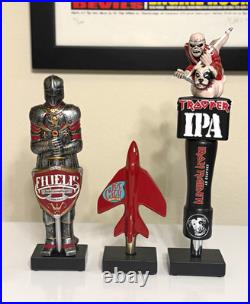 Lot of 3 RARE Beer Tap Handles Fidelis, Jet City, and Lagunitas Trooper