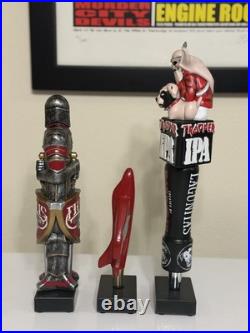 Lot of 3 RARE Beer Tap Handles Fidelis, Jet City, and Lagunitas Trooper