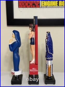 Lot of 3 VERY RARE Beer Tap Handles Lutgarde, Old Milwaukee, and La Debauche Lot of 3 VERY RARE Beer Tap Handles Lutgarde, Old Milwaukee, and La Debauche