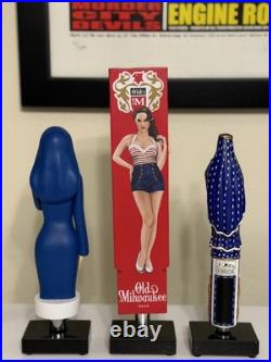 Lot of 3 VERY RARE Beer Tap Handles Lutgarde, Old Milwaukee, and La Debauche