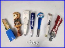 Lot of 7 Vintage Beer Tap Handles Budweiser Miller Lite Shock Top Michelob