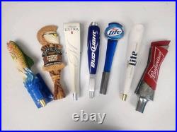 Lot of 7 Vintage Beer Tap Handles Budweiser Miller Lite Shock Top Michelob