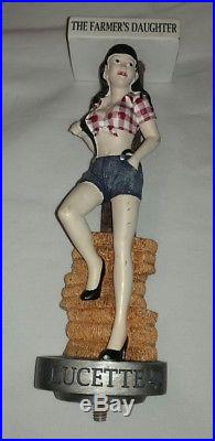 Lucette The Farmers Daughter Sexy Beer Tap Handle Rare Brewery Man Cave