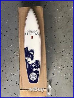 MICHELOB ULTRA Surf Board 11 Tall RARE TAP HANDLE NEW IN BOX Vtg Pub Bar
