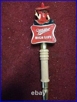 MILLER HIGH LIFE BEER TAP HANDLE With GIRL ON THE MOON FIGURE IN SOMBRERO HAT 13