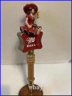 MILLER HIGH LIFE GIRL ON THE MOON draft beer tap handle. Miller/Coors. USA