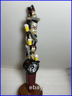 MKF MONKEY KNIFE FIGHT DRUNK KARATE MONKEYS FIGHTING Draft beer tap handle. USA