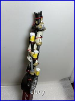 MKF MONKEY KNIFE FIGHT DRUNK KARATE MONKEYS FIGHTING Draft beer tap handle. USA