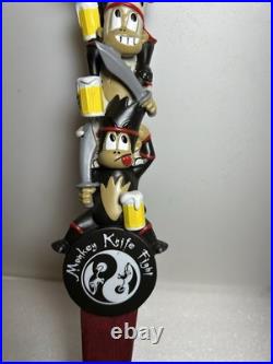 MKF MONKEY KNIFE FIGHT DRUNK KARATE MONKEYS FIGHTING Draft beer tap handle. USA