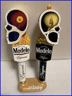 MODELO CERVEZA DIA DE LOS MUERTOS SPECIAL SET OF SKULLS beer tap handle. MEXICO
