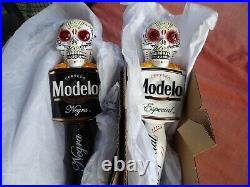 MODELO DAY OF THE DEAD SET of (2)MOTIONNEGRA & ESPECIAL beer tap handles, NEW