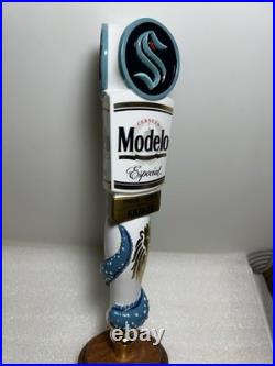 MODELO ESPECIAL SEATTLE KRAKEN NHL GOLD STANDARD Draft beer tap handle. MEXICO