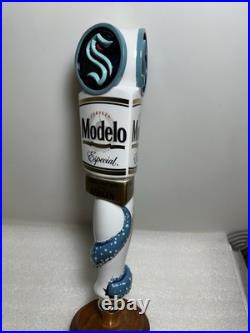 MODELO ESPECIAL SEATTLE KRAKEN NHL GOLD STANDARD Draft beer tap handle. MEXICO