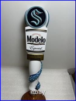 MODELO ESPECIAL SEATTLE KRAKEN NHL GOLD STANDARD Draft beer tap handle. MEXICO