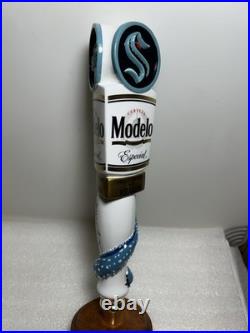 MODELO ESPECIAL SEATTLE KRAKEN NHL GOLD STANDARD Draft beer tap handle. MEXICO