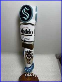 MODELO ESPECIAL SEATTLE KRAKEN NHL GOLD STANDARD Draft beer tap handle. MEXICO