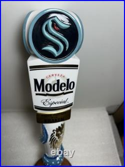 MODELO ESPECIAL SEATTLE KRAKEN NHL GOLD STANDARD Draft beer tap handle. MEXICO