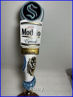 MODELO ESPECIAL SEATTLE KRAKEN NHL GOLD STANDARD Draft beer tap handle. MEXICO