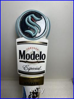 MODELO ESPECIAL SEATTLE KRAKEN NHL GOLD STANDARD Draft beer tap handle. MEXICO