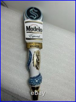 MODELO ESPECIAL SEATTLE KRAKEN NHL GOLD STANDARD Draft beer tap handle. MEXICO
