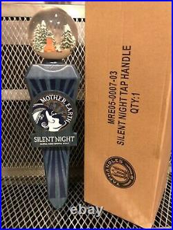 MOTHER EARTH BREWING NC RARE NEW Silent Night BA Stout Globe Top Beer Tap Handle