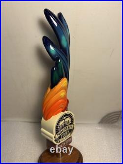 MOUNTAIN FORK BREWING THE ROOSTER MEXICAN ALE Draft beer tap handle. OKLAHOMA