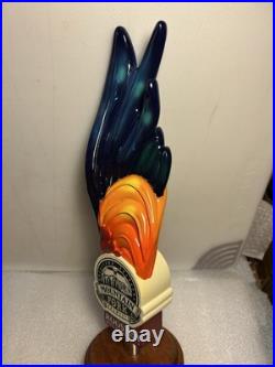 MOUNTAIN FORK BREWING THE ROOSTER MEXICAN ALE Draft beer tap handle. OKLAHOMA