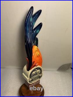 MOUNTAIN FORK BREWING THE ROOSTER MEXICAN ALE Draft beer tap handle. OKLAHOMA