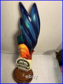 MOUNTAIN FORK BREWING THE ROOSTER MEXICAN ALE Draft beer tap handle. OKLAHOMA