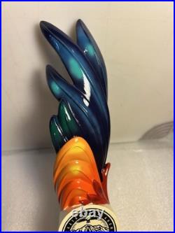 MOUNTAIN FORK BREWING THE ROOSTER MEXICAN ALE Draft beer tap handle. OKLAHOMA