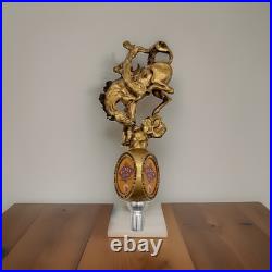Minott's Black Star Beer Tap Handle Horse Rider Figural Breweriana Draft Knob Minott's Black Star Beer Tap Handle Horse Rider Figural Breweriana Draft Knob