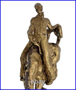 Minott's Black Star Beer Tap Handle Horse Rider Figural Breweriana Draft Knob