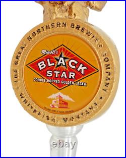 Minott's Black Star Beer Tap Handle Horse Rider Figural Breweriana Draft Knob