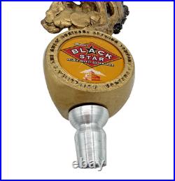 Minott's Black Star Beer Tap Handle Horse Rider Figural Breweriana Draft Knob