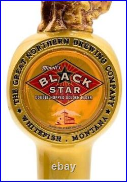 Minotts Black Star Beer Bucking Bronco 3D Figural 3D Tap Handle NEW withStand