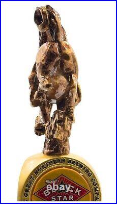 Minotts Black Star Beer Bucking Bronco 3D Figural 3D Tap Handle NEW withStand