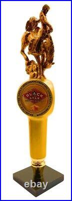 Minotts Black Star Beer Bucking Bronco 3D Figural 3D Tap Handle NEW withStand