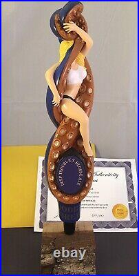 Moddy Brew Deep Troubles Blonde Ale Beer Tap Handle Rare Figural Girl Tap Handle