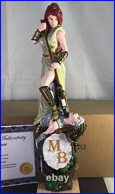 Moddy Brew Gorgon Conquest Red Ale Beer Tap Handle Rare Figural Girl Tap Handle