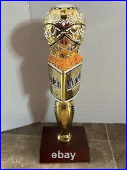 Modelo Beer Day Of The Dead Gold Skull Head Bar Tap Handle Game Room New