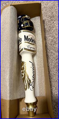 Modelo Especial Beer Tap Handle with 2 Football Helmet Toppers + Modelo Bar Mat