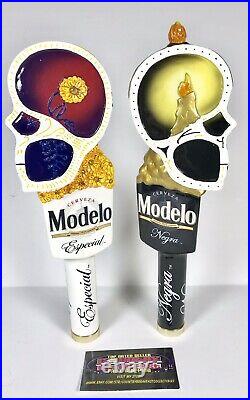 Modelo Especial Cerveza Day Of The Dead Skull Beer Tap Handle Set 12 Tall RARE