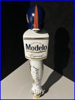 Modelo Especial Denver Broncos Beer Bar Tap Handle Wth Football Helmet Topper