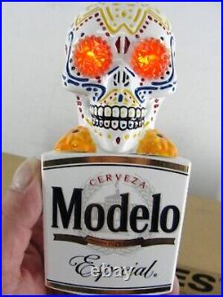 Modelo Especial Dotd Lighted Light Up Eyes Sugar Skull Beer Bar Tap Handle New