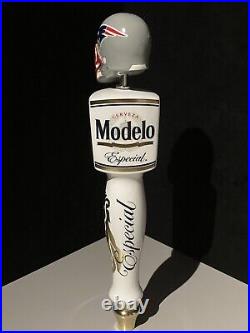 Modelo Especial New England Patriots Beer Bar Tap Handle With Football Helmet