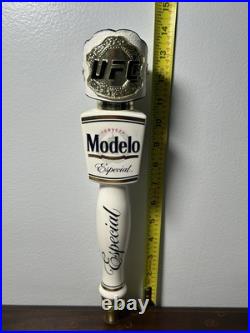 Modelo Especial x UFC Draft Beer Bar Tap Handle White & Gold MMA 13.5