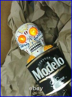 Modelo Negra Rare Lighted Flashing Sugar Skull? Beer Bar Tap Handle Black Nib